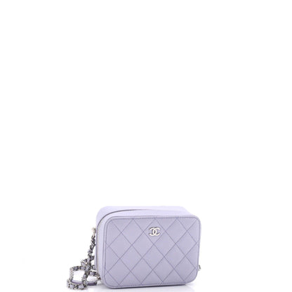 Chanel Square Cc Chain Camera Bag Quilted Caviar Mini