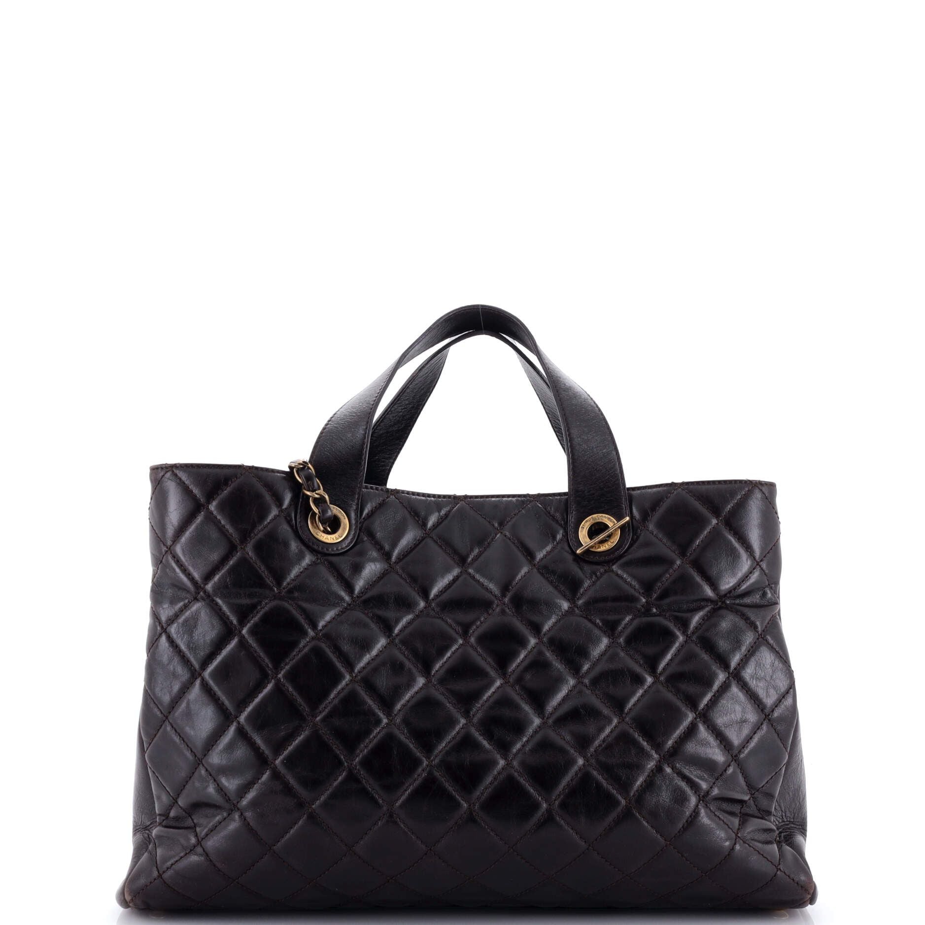 Chanel Urban Mix Tote Quilted Glazed Calfskin And Python Medium