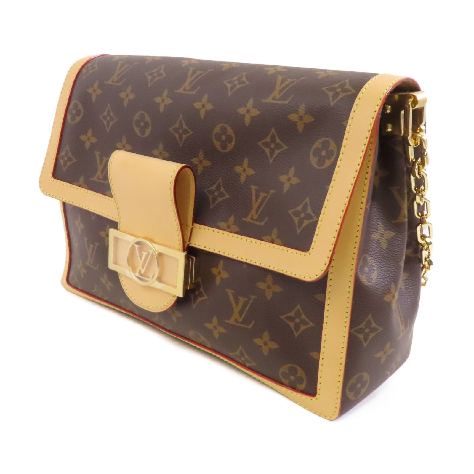 Louis Vuitton Monogram Dauphine Soft Gm Kinpaku Hand-handed Bag For Shoulders And Backs Palm Colo