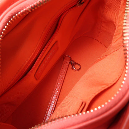 Chanel Goatskin Quilted Small Gabrielle Hobo Orange Pink