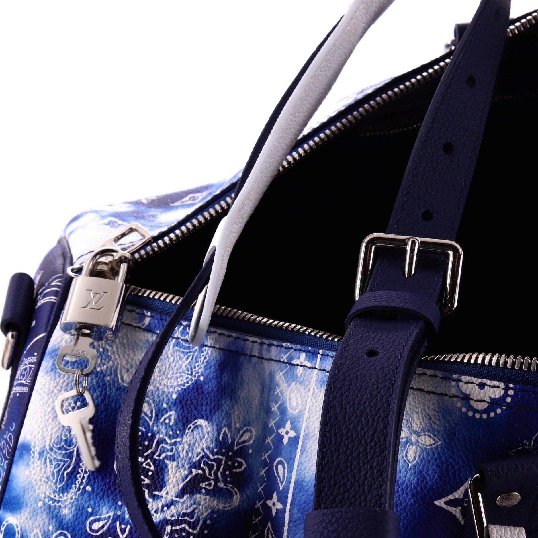 Louis Vuitton Keepall Bandouliere Bag Limited Edition Monogram Bandana Leather 50
