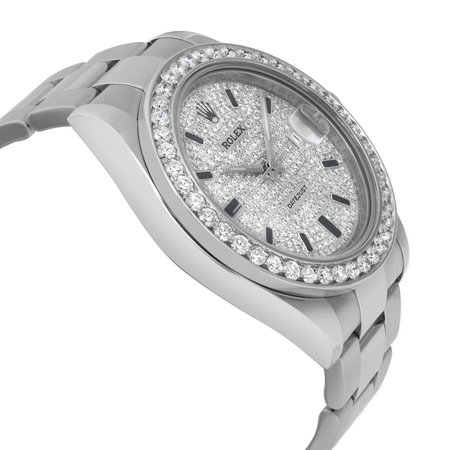 Rolex Datejust 41MM Steel Custom Diamond Dial Automatic Mens Watch 116334