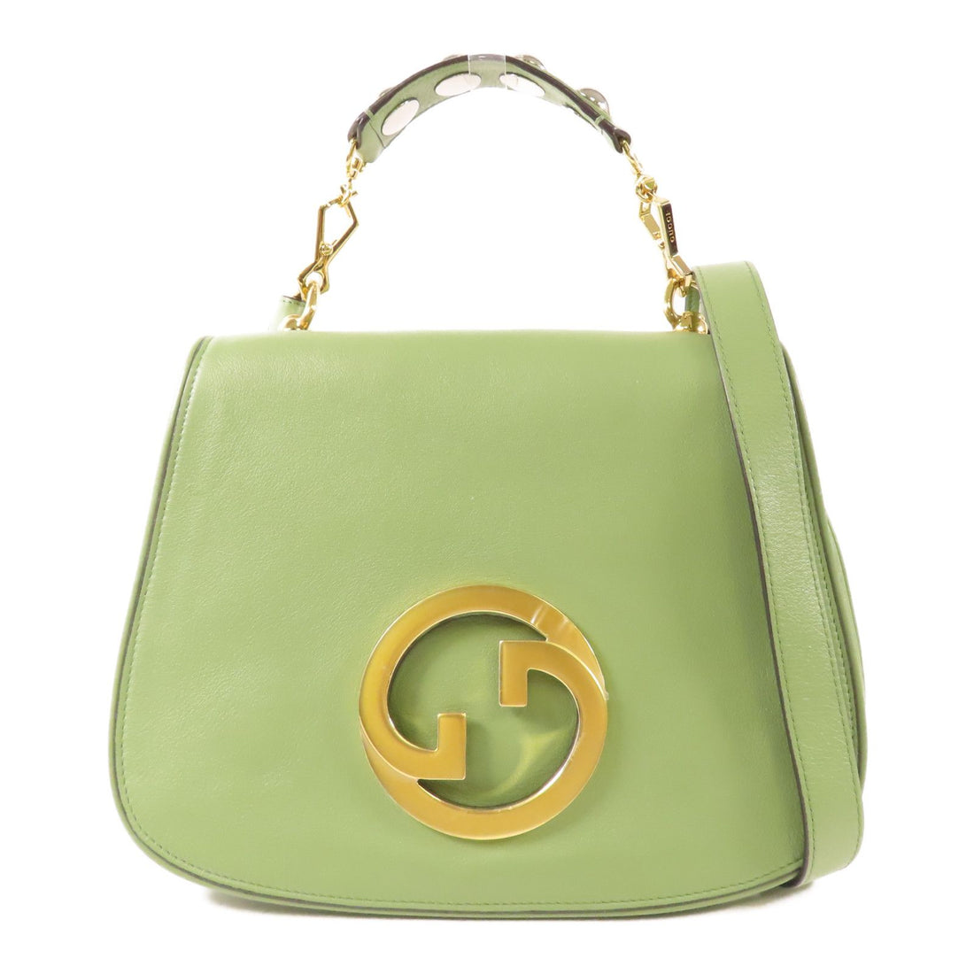 Gucci Leather Blondie Gold Hand-handed Shoulder Bag 2way Shoulder Bag Green Leather 721172
