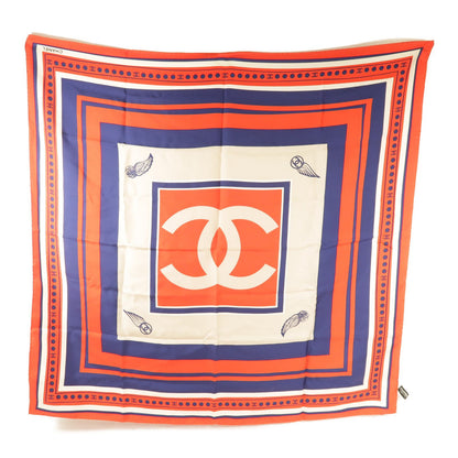 Chanel Red Navy Red/blue _ Quality _ Width Scarf Silk