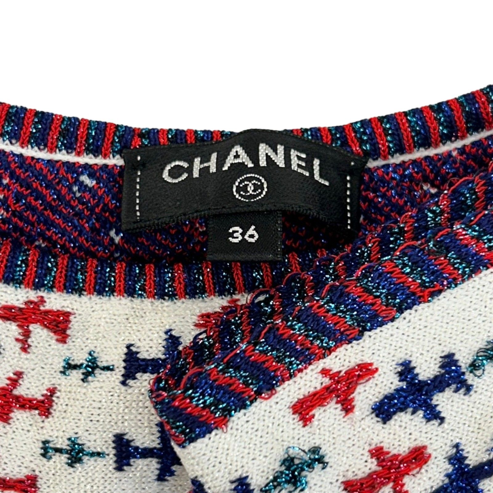 Chanel White Rayon Tops 36 P 54074