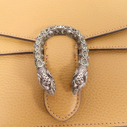 Gucci Cowhide Leather Dionysus Silver Shoulder Bag Brown Beige Calfskin (cowhide) 421970 Caogn 2893