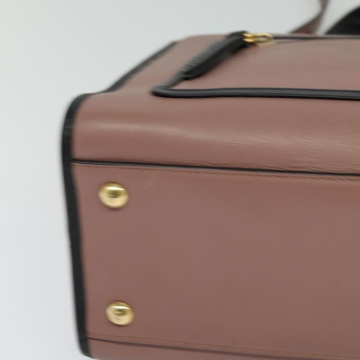 Fendi Runaway Small Hand Bag Leather 2way Pink Gold Auth