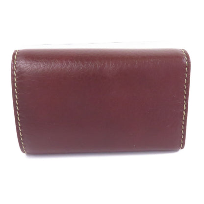 Gucci Cowhide Leather Key Case Silver Chain Spoon Baozhu Red Key Holder Bordeaux Red Calfskin (cowhide) 212177