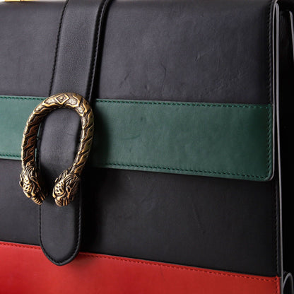 Gucci Dionysus Bamboo Top Handle Bag Colorblock Leather Large