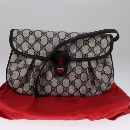 Gucci Gg Supreme Sherry Line Shoulder Bag Pvc Red Navy Auth