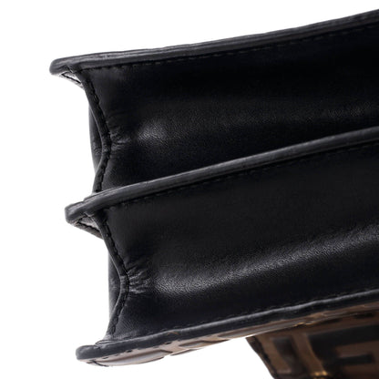 Fendi Kan U Shoulder Bag Zucca Embossed Leather Small