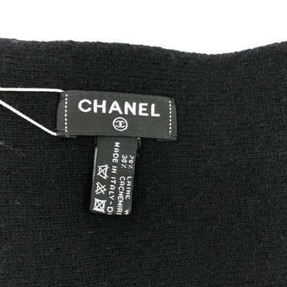 Chanel Black Logo Scarf Scarf Wool