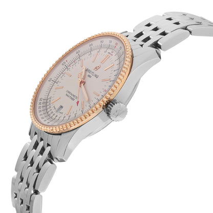 Breitling Navitimer 38mm Steel 18K Rose Gold Silver Dial Men Watch U17325211G1A1
