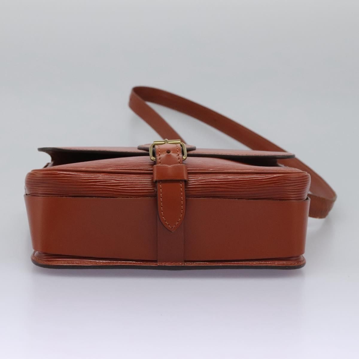Louis Vuitton Epi Cartouchiere Mm Shoulder Bag Brown M 52243 Lv Auth