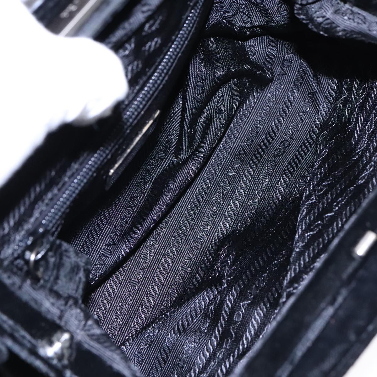 Prada Shoulder Bag Velor Black Auth