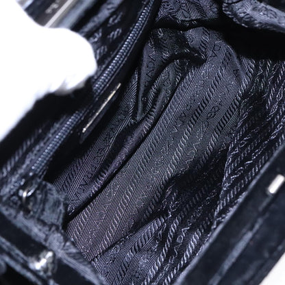 Prada Shoulder Bag Velor Black Auth