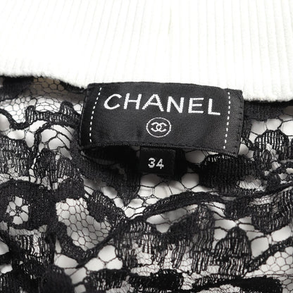 Chanel Black White Coco Mark Knit Cotton Rayon P 55998v 42320