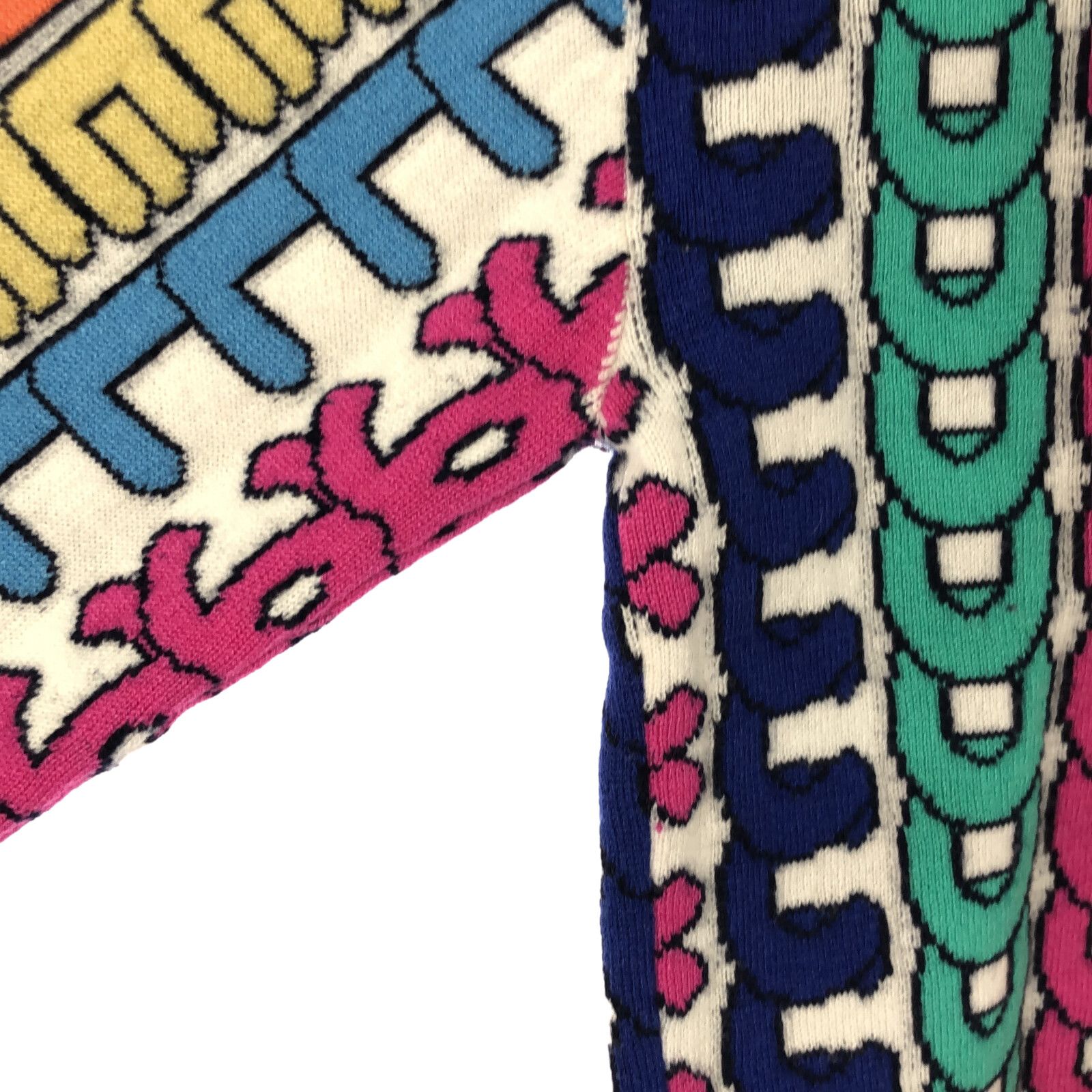Chanel Multicolor Cashmere Logo Print Sweater Knit 36