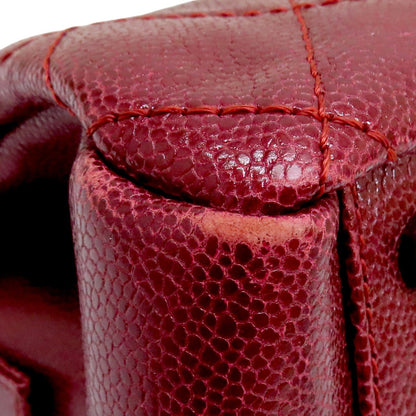 Chanel Matelasse Chain Shoulder Bag Calfskin Red