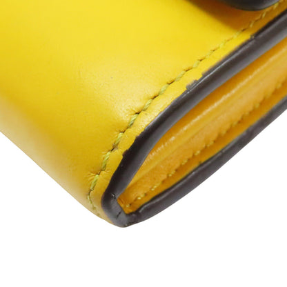 Fendi Logo Long Wallet Calfskin Yellow