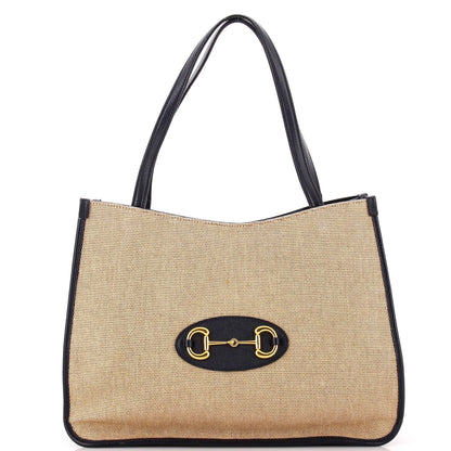 Gucci Horsebit 1955 Tote Canvas And Leather Medium