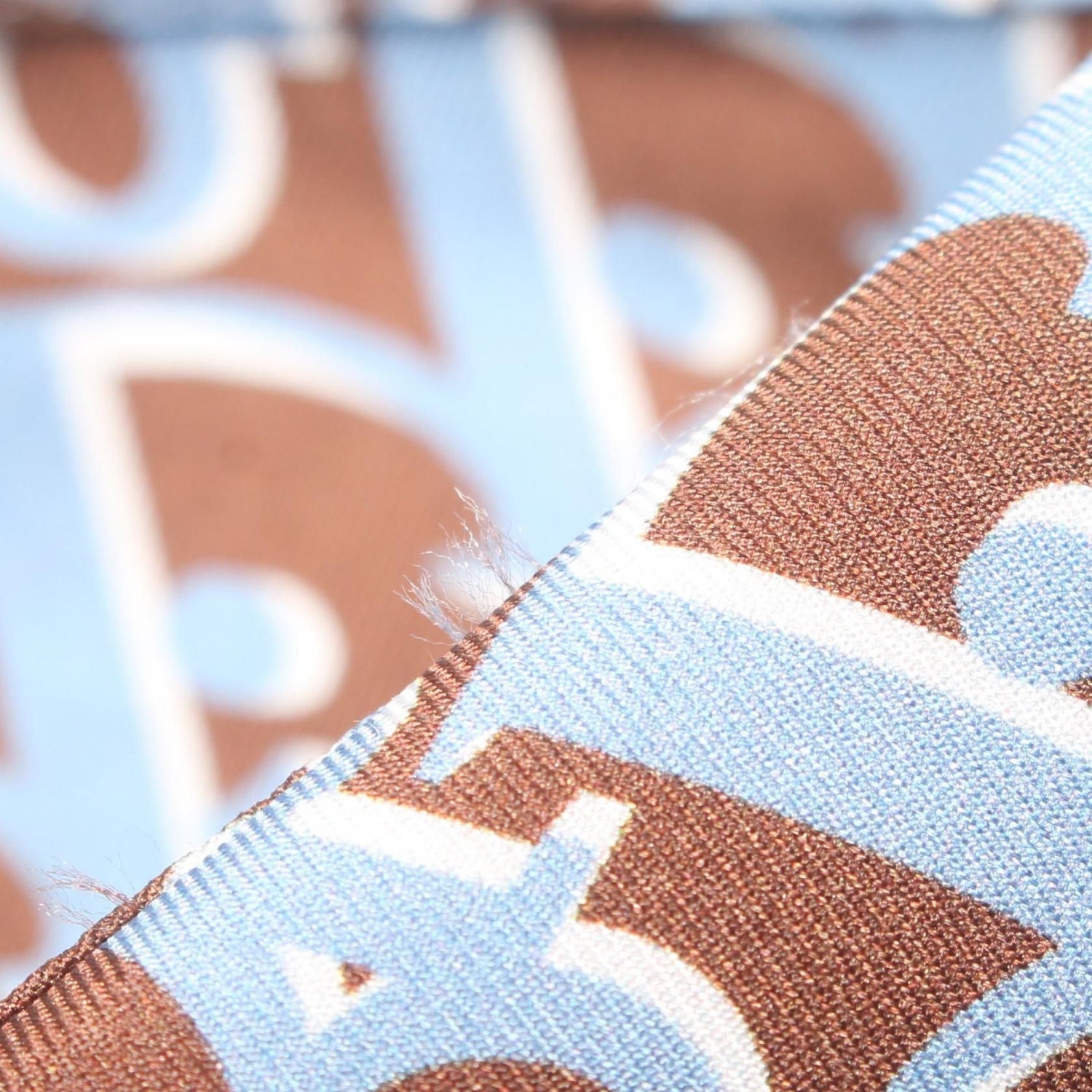 Dior Oblique Tops Brown Blue Silk