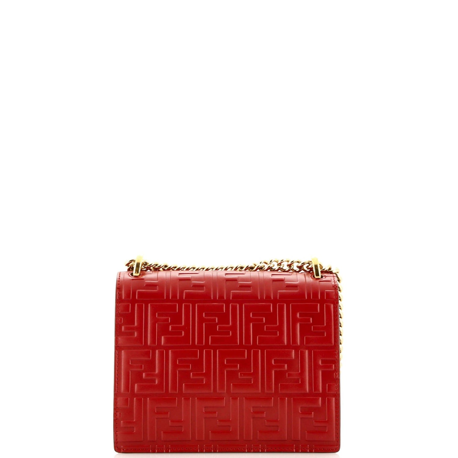 Fendi Kan U Shoulder Bag Zucca Embossed Leather Small