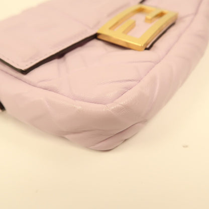 Fendi Sheepskin Leather Baguette Mini Golden Hand-turned Shoulder And Back Bag Purple 2way Shoulder Bag Purple Black La