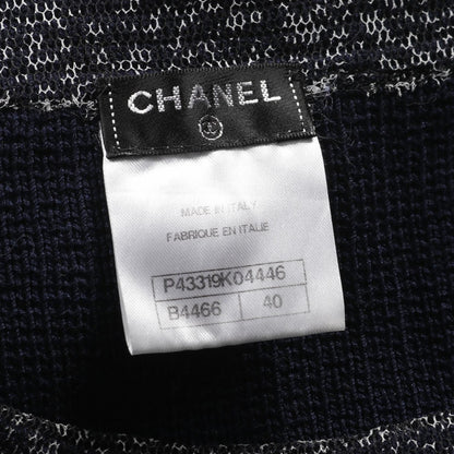 Chanel Navy Black White Coco Mark Dress Cotton P 43319