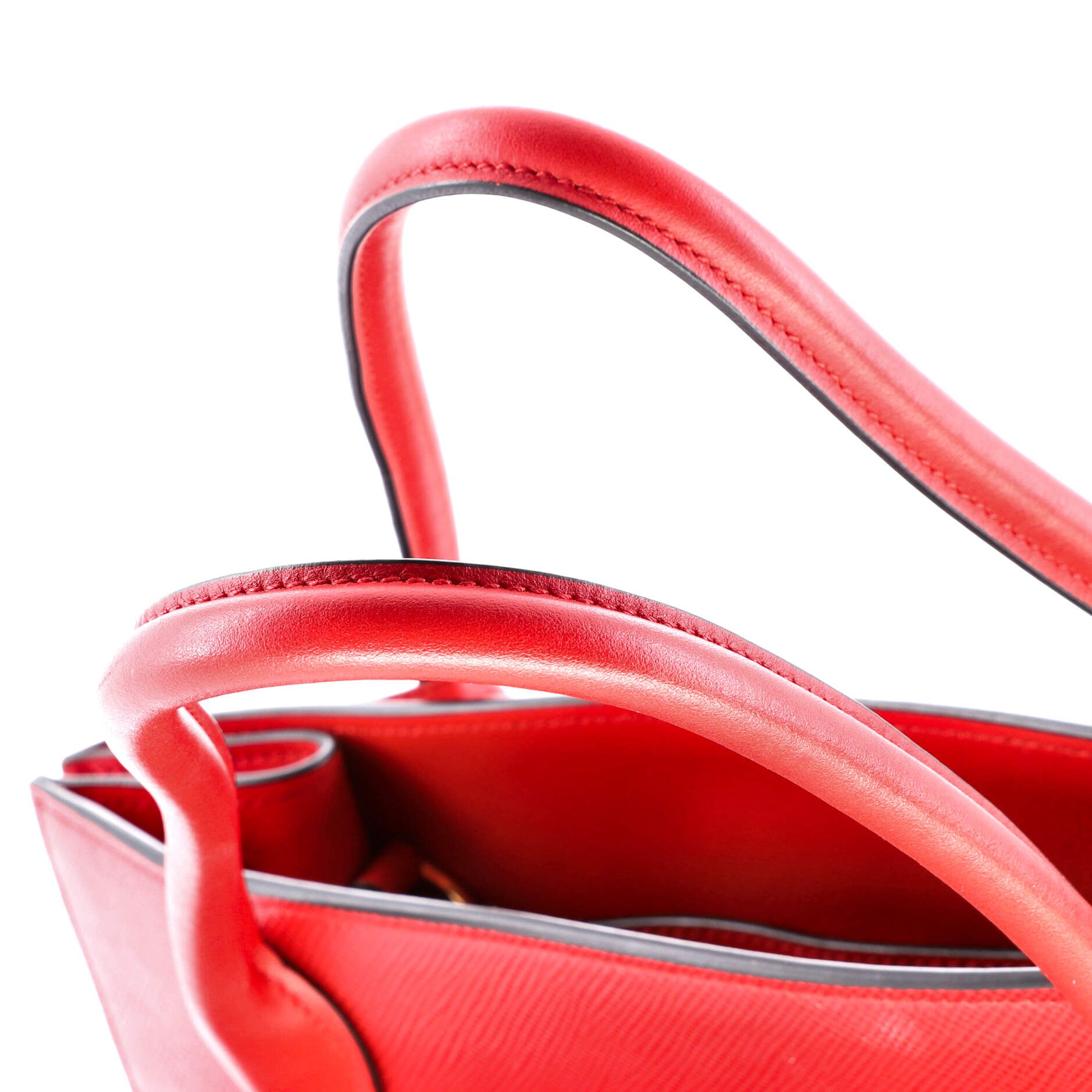 Prada Monochrome Tote Saffiano With City Calf Medium