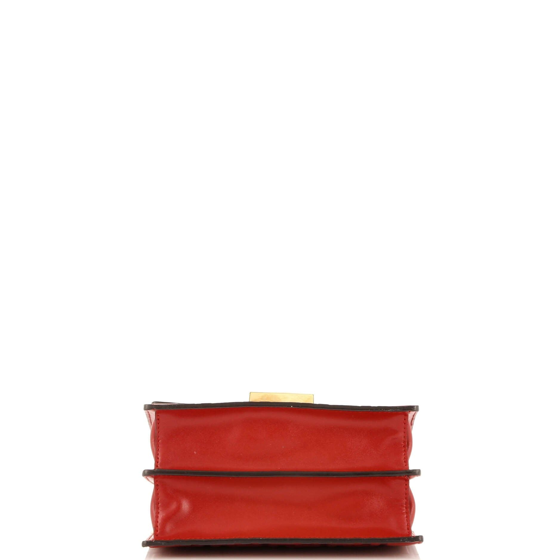 Fendi Kan U Shoulder Bag Zucca Embossed Leather Small