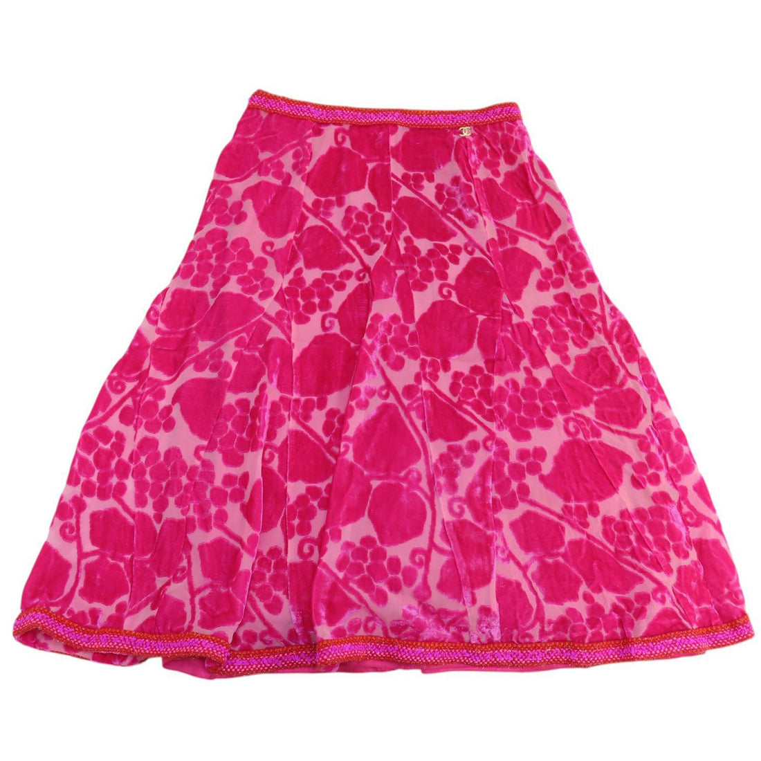 Chanel Pink Flannel Silk Skirt 36