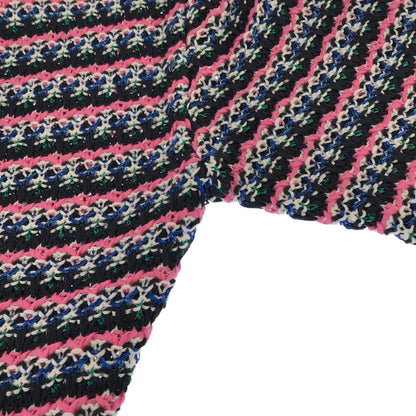 Chanel Short Sleeve Tweed Sweater Cotton Pink 36