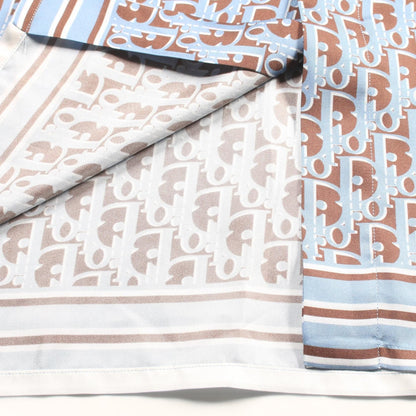 Dior Oblique Tops Brown Blue Silk