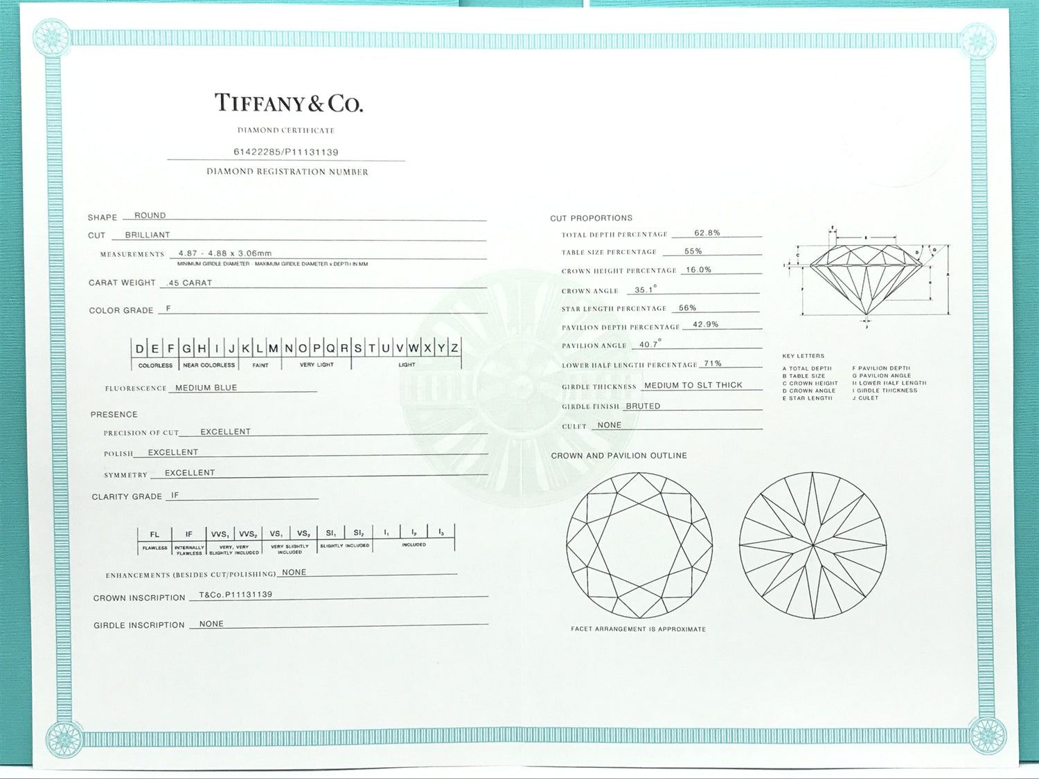Tiffany &amp; Co. Solitaire .45ct Pt950 34g Ring