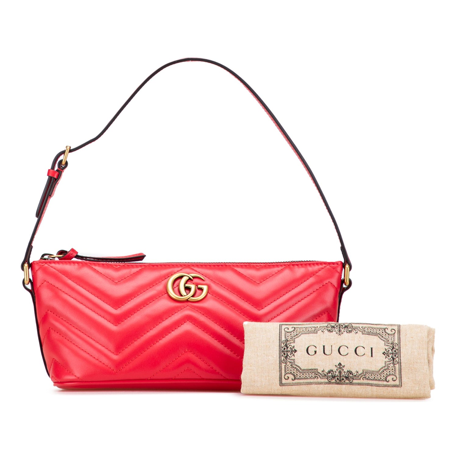 Gucci GG Marmont Matelasse Leather Shoulder Bag Red