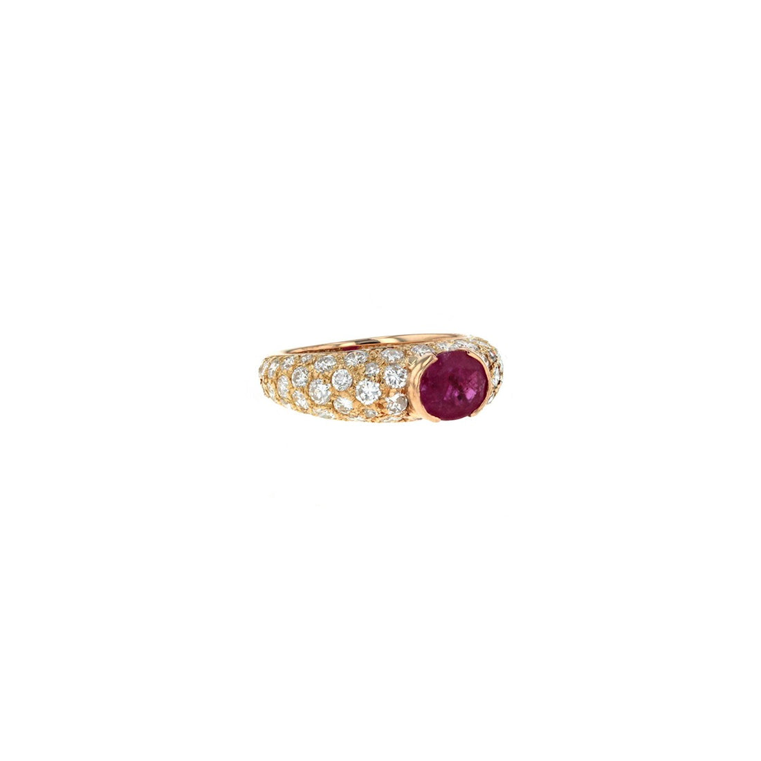 Ruby, diamonds and gold ring