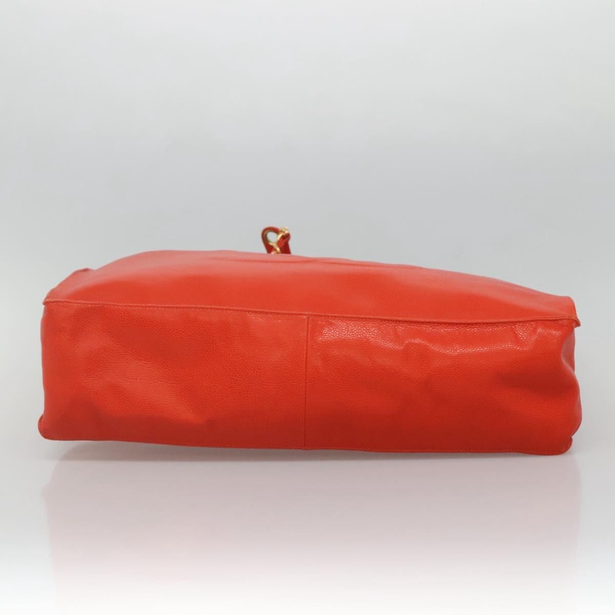 Chanel Caviar Orange Chain Tote