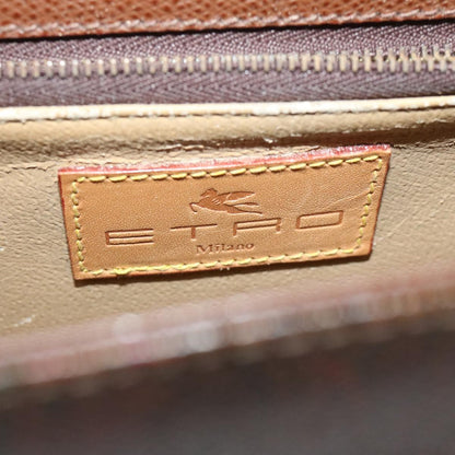 Etro Hand Bag Pvc Leather 2way Brown Auth