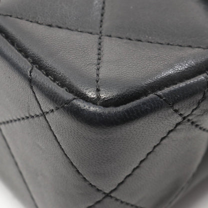 Chanel Matelasse W Flap Shoulder Bag Lambskin Black