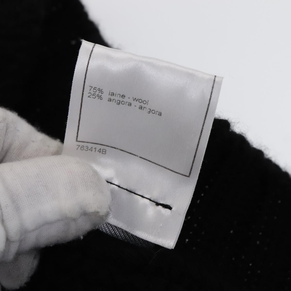 Chanel Sweater Wool 36 Black Cc Auth