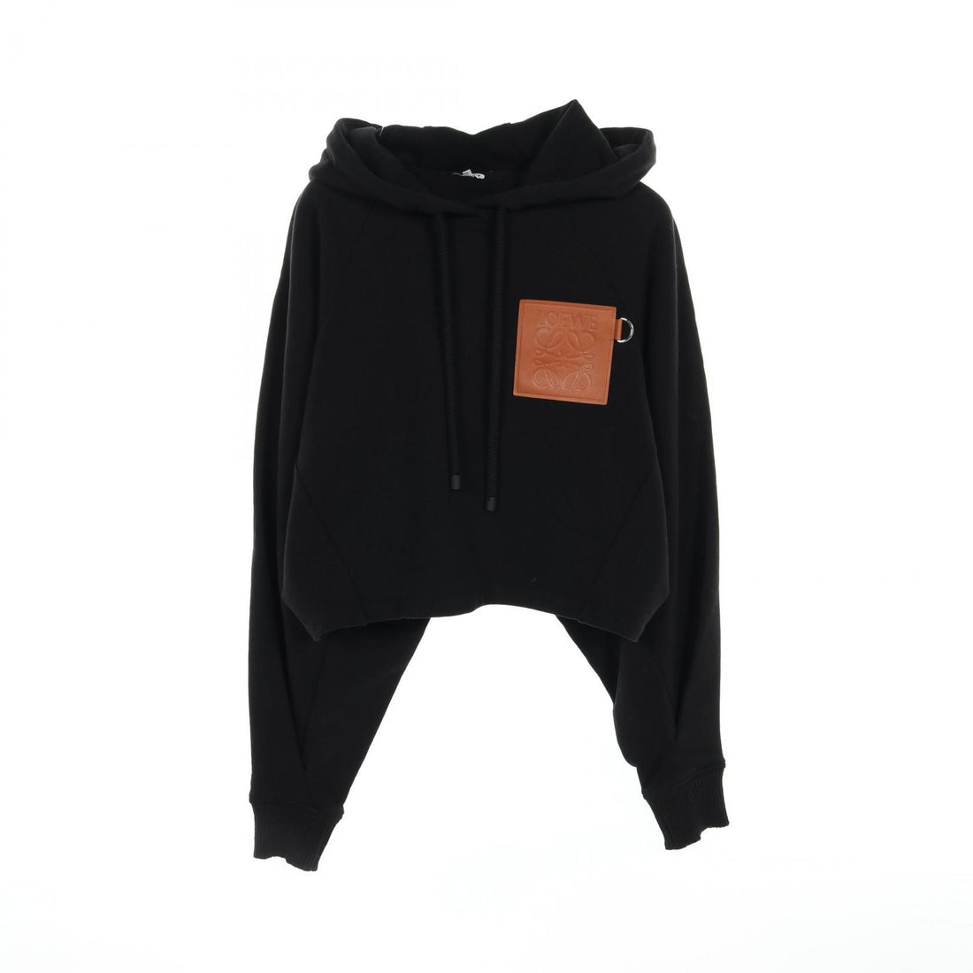 Loewe Anagram Cropped Hoodie Xs S 359y 22x 18 Cotton Black