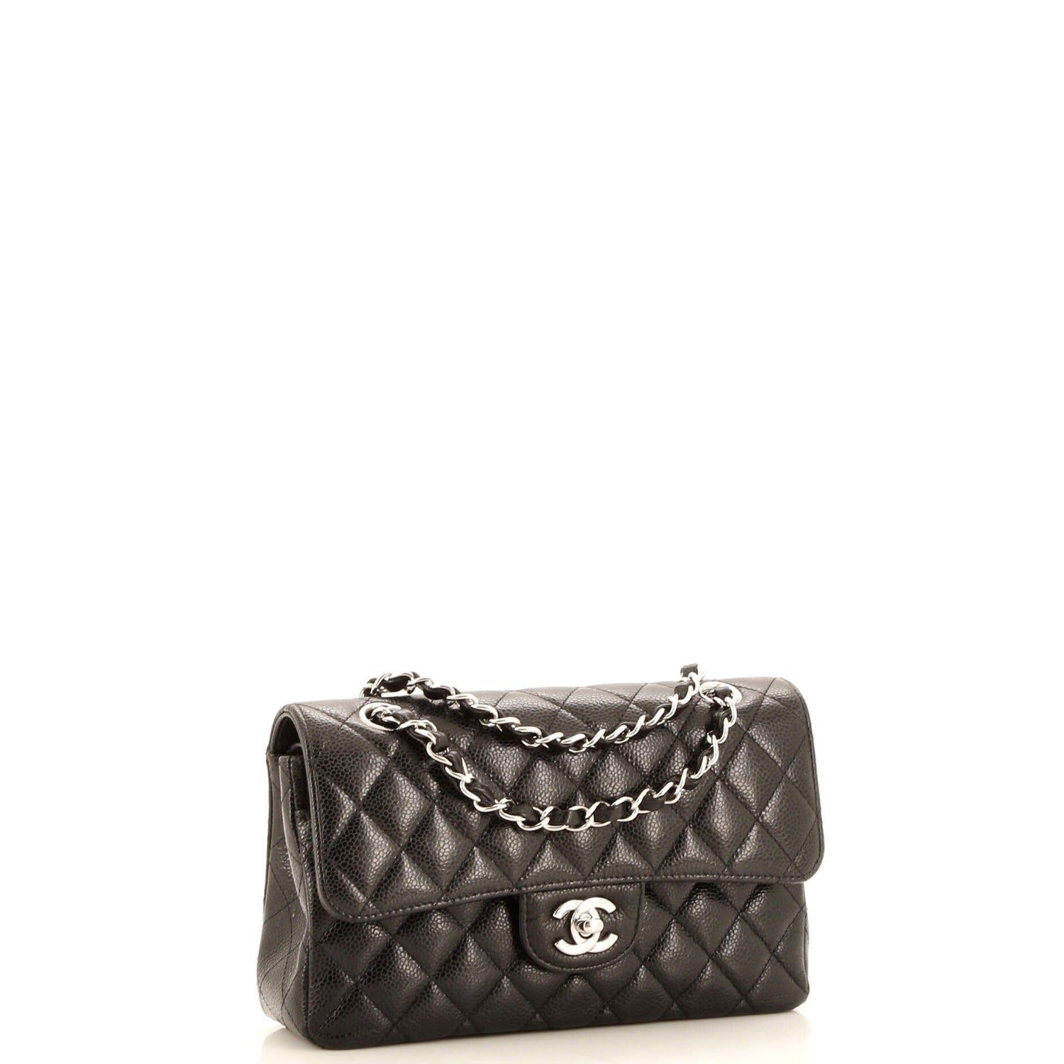 Chanel Classic Double Flap Bag Quilted Caviar Small