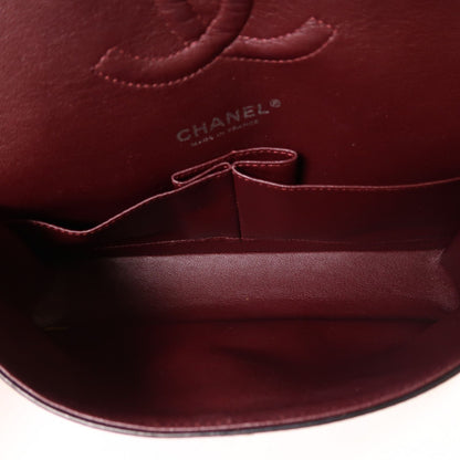 Chanel Black Sheepskin Leather Classic 25 Silver Crosshair Shoulder Bag Lambskin (sheep Leather) A