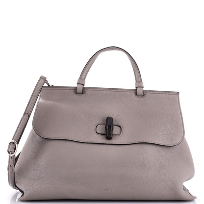 Gucci Bamboo Daily Top Handle Bag Leather Large
