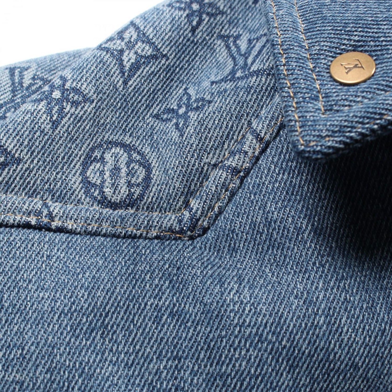 Louis Vuitton Monogram Padded Denim Jacket Blouson Rm 231m Su 0 Hob 11e Cotton Blue