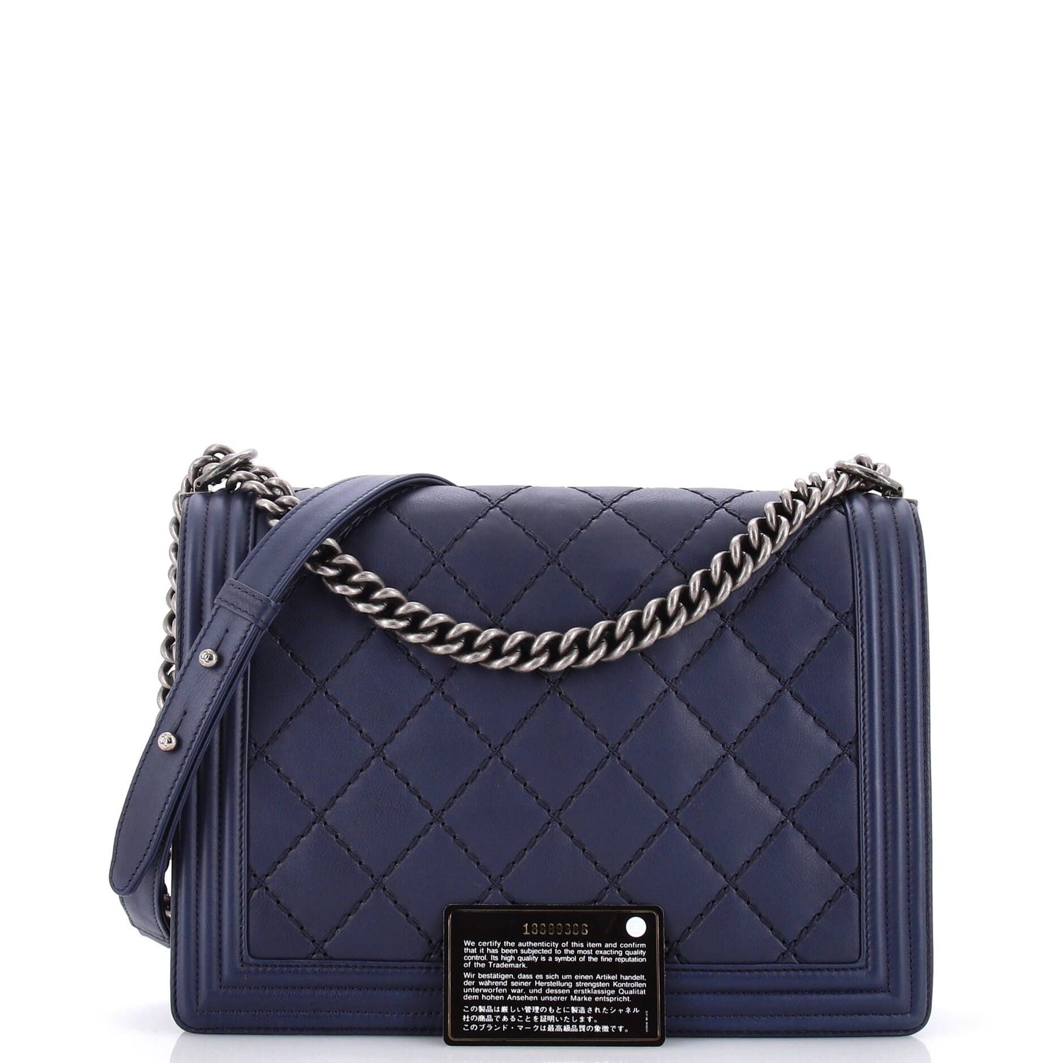Chanel Double Stitch Boy Flap Bag Quilted Calfskin Large