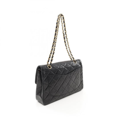 Chanel Matelasse W Flap Shoulder Bag Lambskin Black