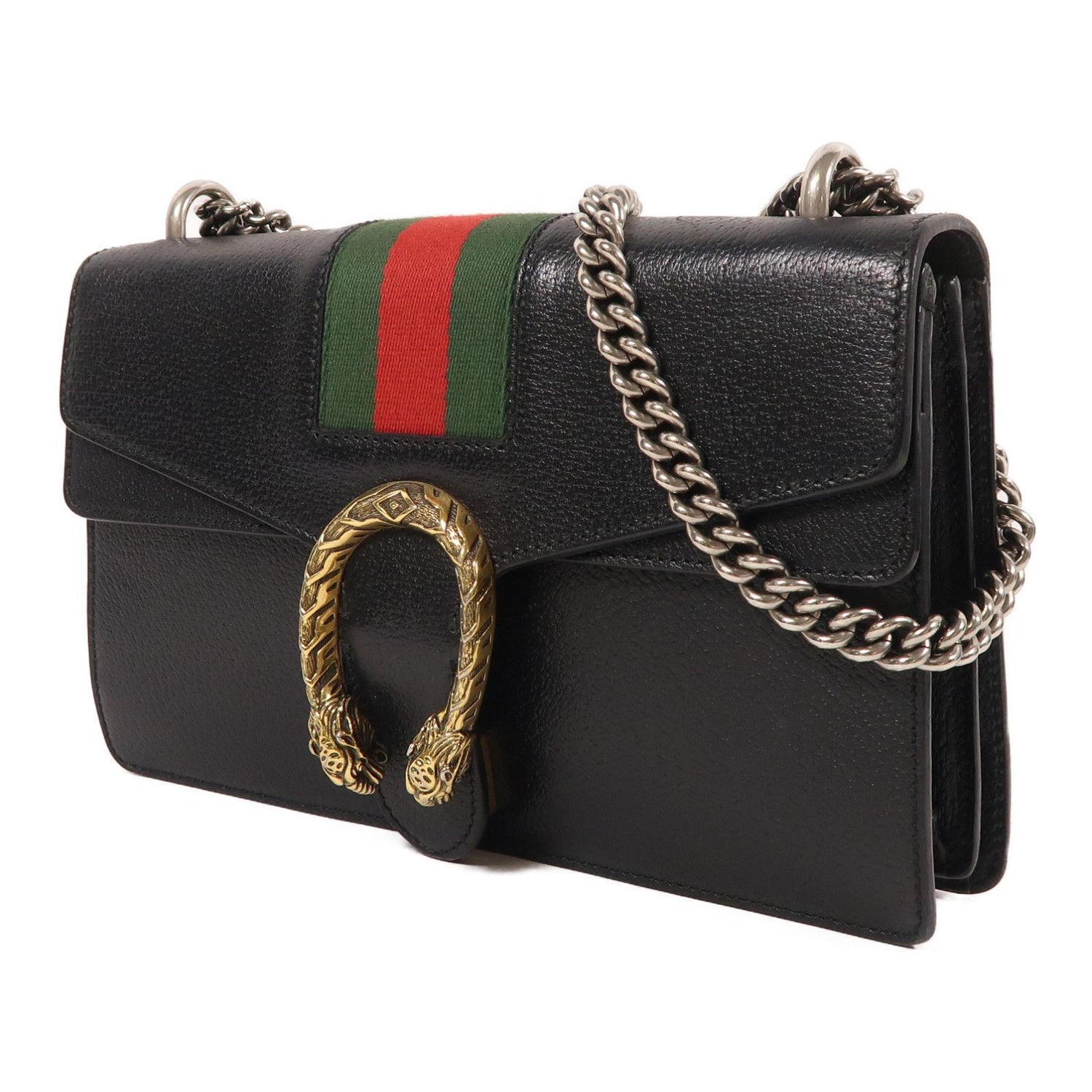 Gucci Cowhide Leather Dionysus Crossbody Back Bag Black Color Shoulder Bag Black Calfskin (cowhide) 4