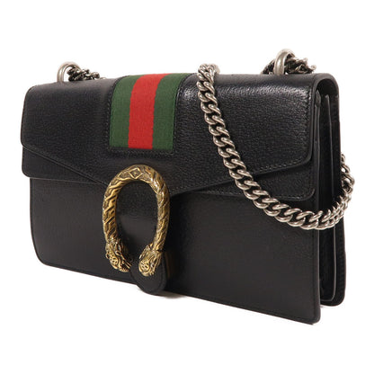 Gucci Cowhide Leather Dionysus Crossbody Back Bag Black Color Shoulder Bag Black Calfskin (cowhide) 4
